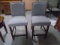 2 Matching Light Grey Upholstered Stool w/ Nailhead Trim