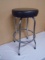 Padded Chrome Leg Swivel Stool