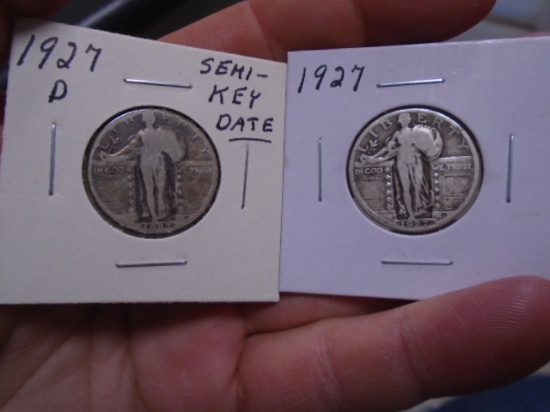 1927 D-Mint and 1927 Standing Liberty Quarters