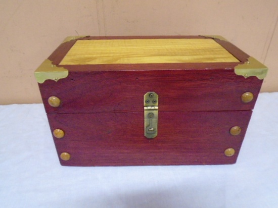 Solid Wood Keepsake Box w/Brass Corners