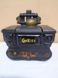 Vintage McCoy Pottery Black Ceramic Wood Stove Cookie Jar