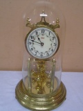 Kundo Glass Dome Clock w/ Porcelain Face