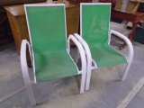 2 Matching White Aluminum Framed Patio Sling Chairs