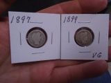 1897 & 1899 Barber Dimes