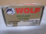 20 Round Box of Wolf 7.62 x 39MM Steel Case Caartridges