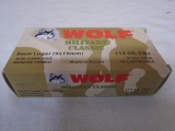 50 Round Box of Wolf 9 MM Luger Cartridges