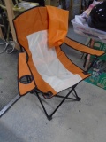 Orange Mesh Quad Camp Chair