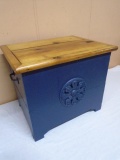 Solid Wood Painted Storage Chest w/Iron Handles