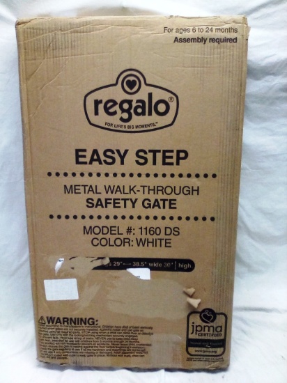 Regalo Easy Step Metal Walk Through Safety Gate Model 1160 DS White