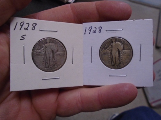 1928 S Mint & 1928 Standing Liberty Quarters