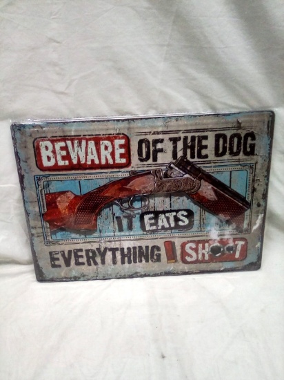 Metal Sign 12"x17" "Beware of Dog"