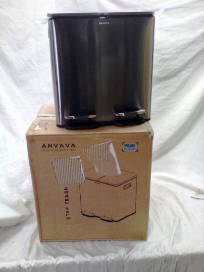 Anvava Satinless Steel Dual Compartment Step Trash Can