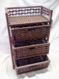 Design Trend Natural Fiber Woven Stand with three Drawers
