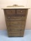 Antique 7 Drawer Wooden Child's Chest Of Drawers