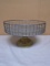 Wood Pedistal Galvinized Metal Round Décor