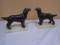 (2) Vintage Metal Pointer Dogs on Marble Bases
