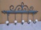 Iron Teal Wall Hanger w/5 Hooks