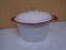 Vintage White enamelware Stockpot w/ Lid