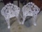 2 Matching Wrought Iron Ornate Chairs