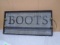 Wood and Metal Boots Tray w/ Rope Handles