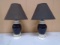 Set of 2 Black & White Bedroom Lamps