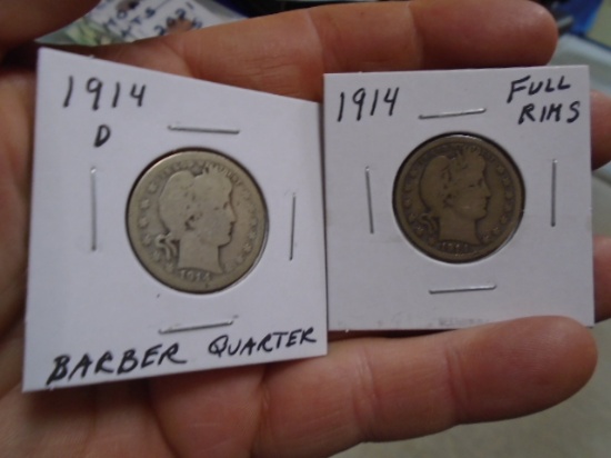1914 D-Mint and 1914 Barber Quarters