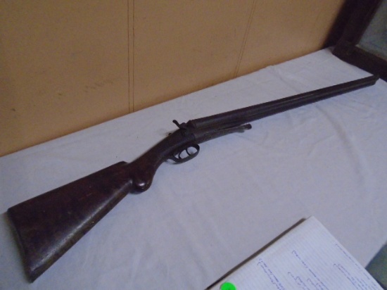 Belgian 12 Ga Side-By-Side Exposed Hammers Under Lever Shotgun