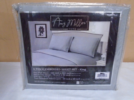 Amy Miller Home 4 Pc. Embossed King Size Sheet Set