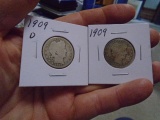 1909 D Mint & 1909 Barber Quarters
