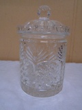 Beautiful Lead Crystal Covered Biscuit Jar