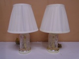 Beautiful Pair of Glass Bedroom Lamps