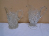 (2) Beautiful Crystal Pitchers