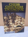 Chess-Checkers-Tic Tac Toe Game Set