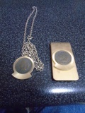 1893 Indian Head Cent (In Necklace) and 1905 Indian Head Cent (In Money Clip)