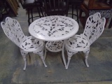 Wrought Iron Patio Bistro Tabel w/ 2 Matching Chairs