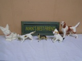 5 Pc. Ceramic Dog and Sign Group