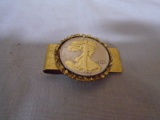 1947 Gold Plated Walking Liberty Half Dollar In Money Clip