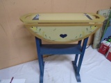 Small Wooden Painted Drop Leaf Side Table