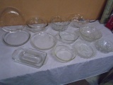 Large Group of Glass Bakeware-Bowls-Serving Dishes