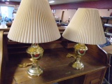 2 Matching Brass Table Lamps