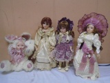 4pc Group of Porcelain Dolls