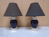 Set of 2 Black & White Bedroom Lamps