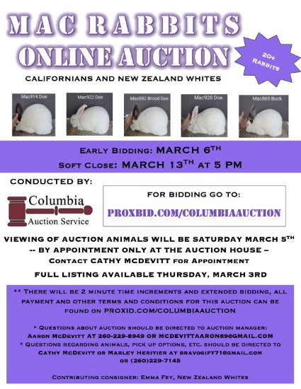 MAC Rabbit Auction 3-13-22