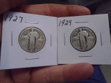 1927 & 1929 Standing Liberty Quarters