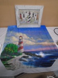 Lighthouse Framed Picture & Garden Flag