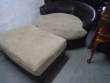 Large Swivel Mushroom Chair w/ Matching Ottoman