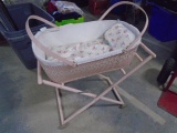 Vintage Baby Bassinet w/ Stand