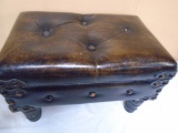 Padded Leather Stoarge Ottoman