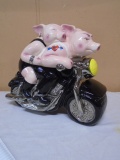 I Love Hogs Motorcycle Cookie Jar