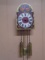 Vintage Wooden Wall Clock w/ Weights & Pendulum